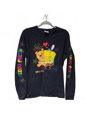 Teddy Fresh SpongeBob Long Sleeve Shirt Men’s M Black Graphic